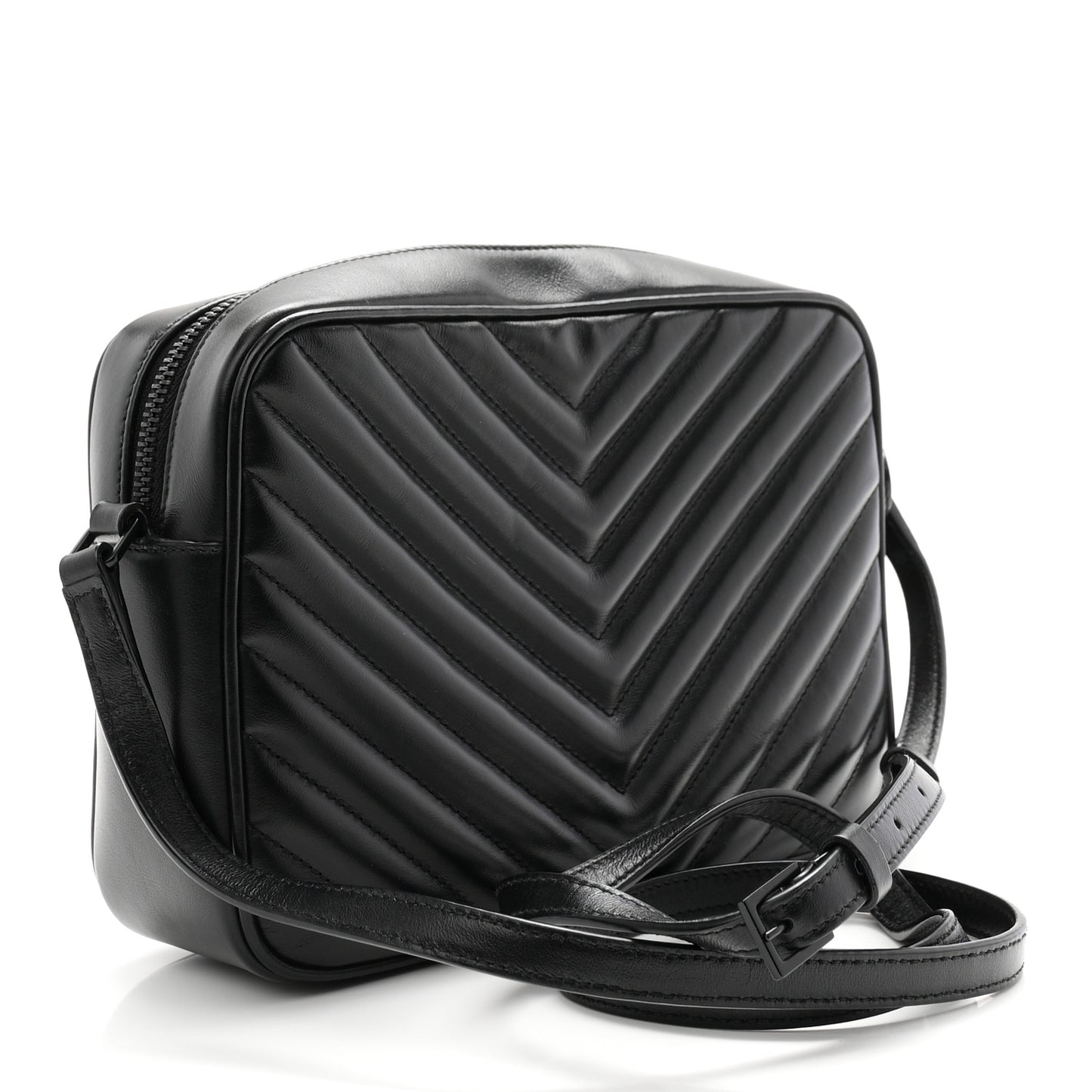 Calfskin Matelasse Monogram Monochrome Lou Camera Bag Black