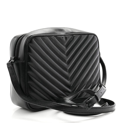 Saint Laurent Calfskin Matelasse Monogram Monochrome Lou Camera Bag Black 3 of 11