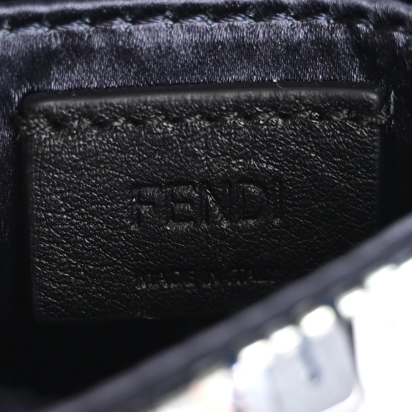 Sequin Paillettes Shiny Nappa Sex and the City Nano Maxi Buckle Baguette Charm Dark Blue