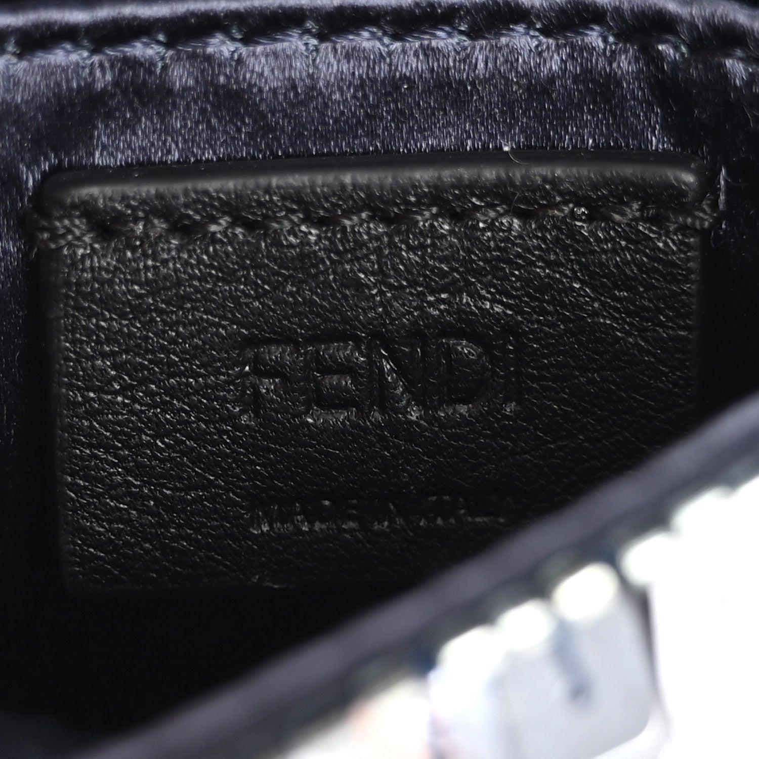 Fendi Sequin Paillettes Shiny Nappa Sex and the City Nano Maxi Buckle Baguette Charm Dark Blue 6 of 11