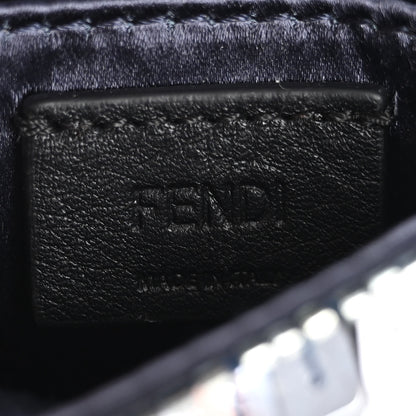 Fendi Sequin Paillettes Shiny Nappa Sex and the City Nano Maxi Buckle Baguette Charm Dark Blue 6 of 11