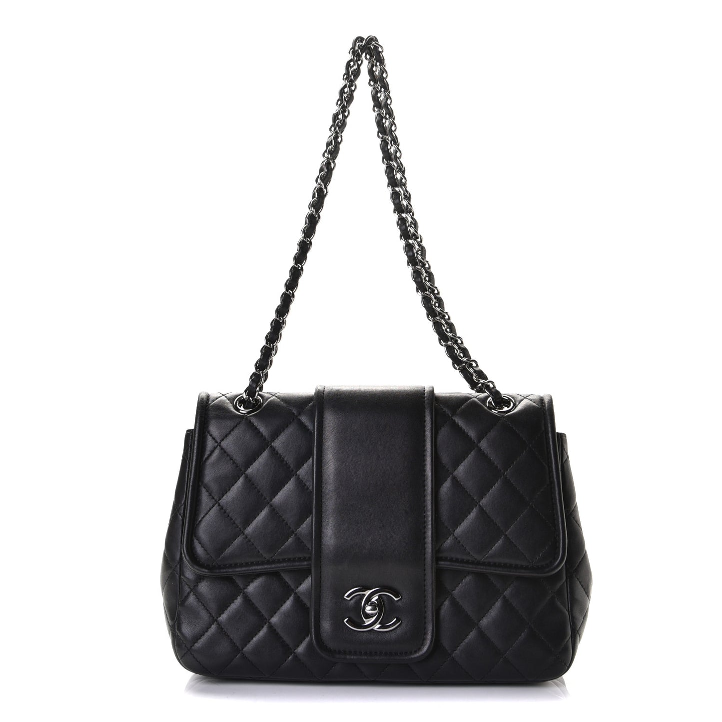 Lambskin Quilted Elementary Chic Flap Black