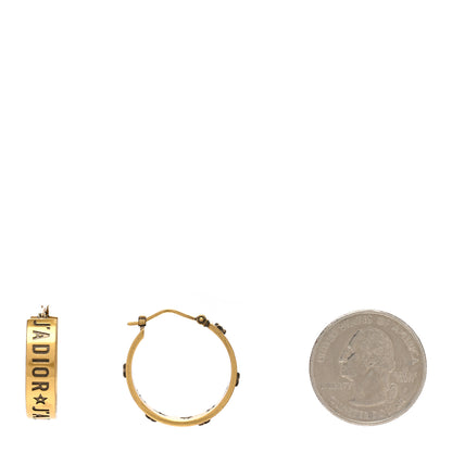 Christian Dior Metal Small J'Adior Star Hoop Earrings Aged Gold 2 of 5