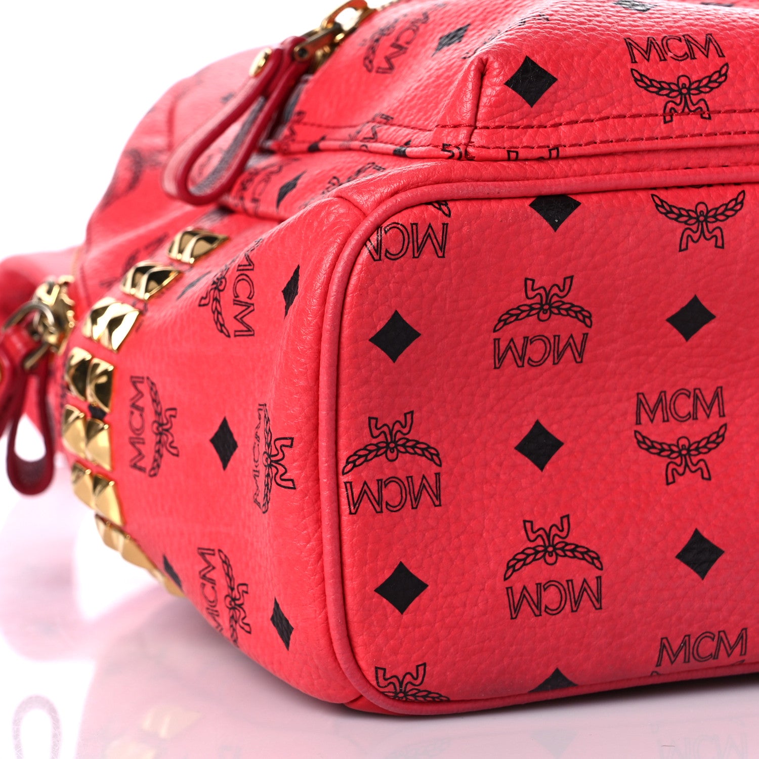 MCM Visetos Side Stud Small Stark Backpack Corail 8 of 9