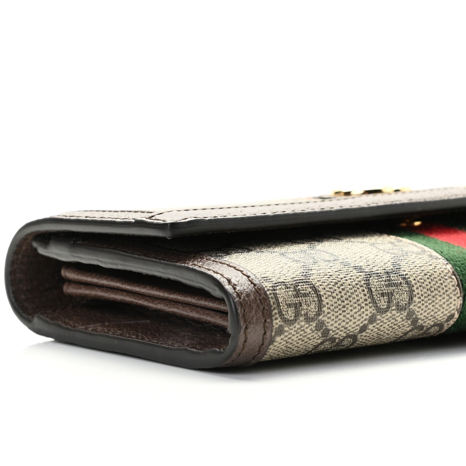 Gucci GG Supreme Monogram Web Ophidia Continental Wallet Brown 6 of 7