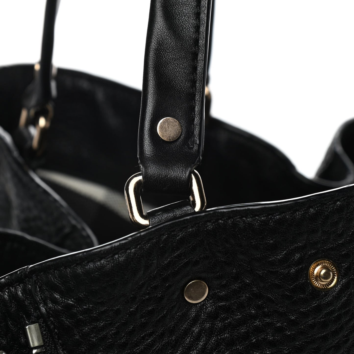 Grainy Calfskin House Check Medium Maidstone Black