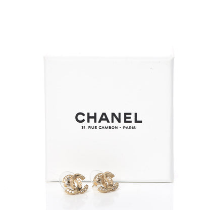 Chanel Crystal CC Earrings Light Gold 6 of 6