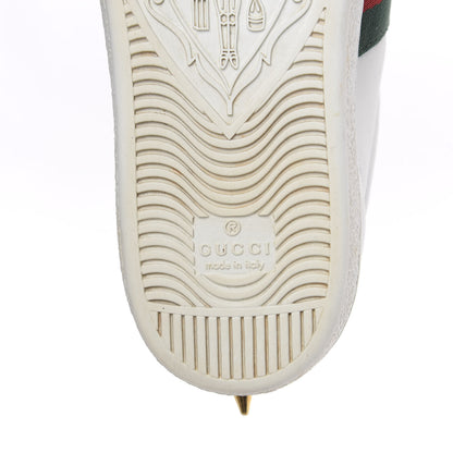 Gucci Calfskin Web Pearl Studded Womens Ace Sneakers 36.5 White 8 of 13