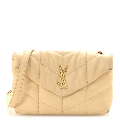 Saint Laurent Lambskin Quilted Toy Loulou Puffer Monogram Chain Satchel Juane Pale 1 of 12