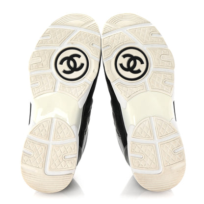 Chanel Fabric Suede Calfskin Quilted CC Sneakers 40 Dark Grey 6 of 10