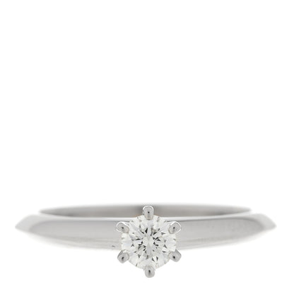 Tiffany Platinum Diamond .18ct Solitaire Engagement Ring 45 3.25 1 of 5