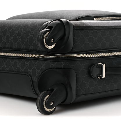 Gucci GG Supreme Monogram Four Wheel Suitcase Black Grey 9 of 12