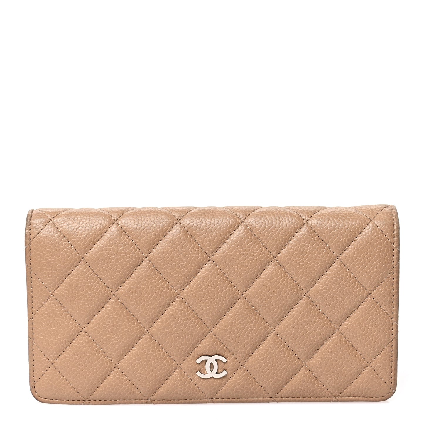 Caviar Quilted Yen Wallet Dark Beige