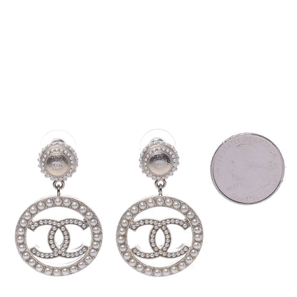 Chanel Pearl CC Drop Earrings Light Gold 2 of 5