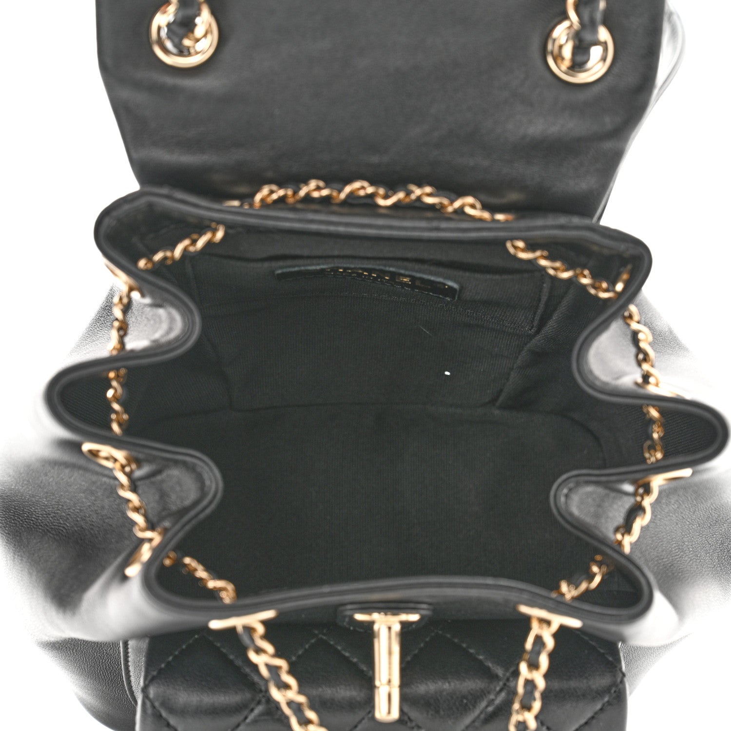 Chanel Lambskin Quilted Small Duma Drawstring Backpack Black 5 of 10