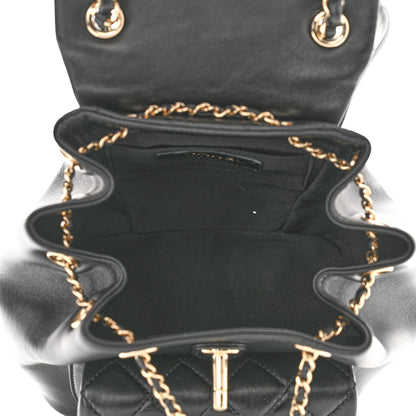 Chanel Lambskin Quilted Small Duma Drawstring Backpack Black 5 of 10