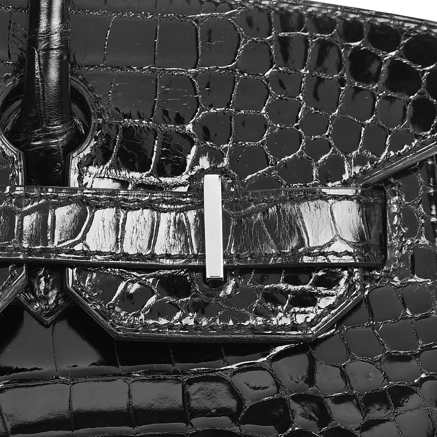 Hermes Shiny Porosus Crocodile Birkin 30 Black 35 of 38