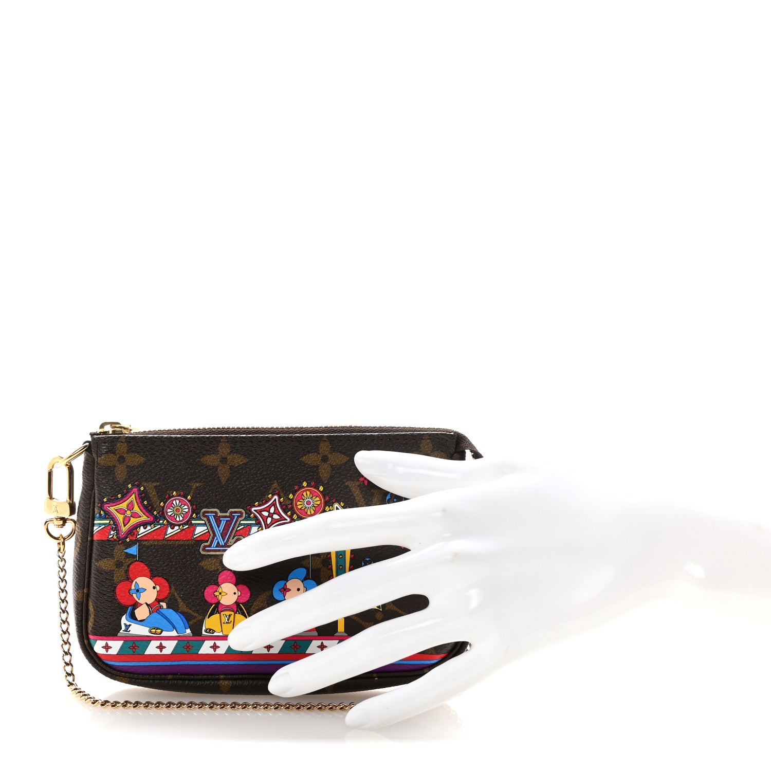 Louis Vuitton Monogram 2020 Christmas Animation Bumper Cars Mini Pochette Accessories Coquelicot 2 of 7