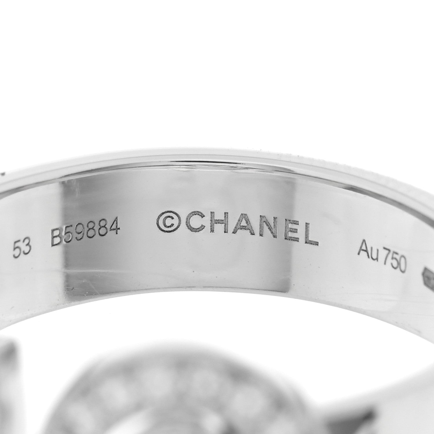 Chanel 18K White Gold Diamond Eternal Number 5 Ring 53 6.5 4 of 5