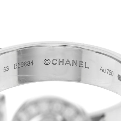 Chanel 18K White Gold Diamond Eternal Number 5 Ring 53 6.5 4 of 5