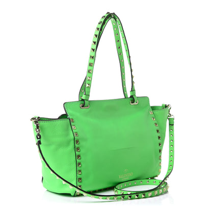 Valentino Garavani Vitello Small Rockstud Tote Green Fluo 2 of 12