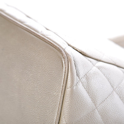 Chanel Caviar Quilted Medallion Tote Pearl 16 of 21