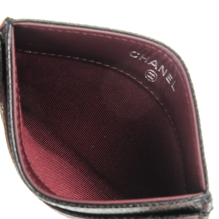 Caviar Quilted Card Holder Black