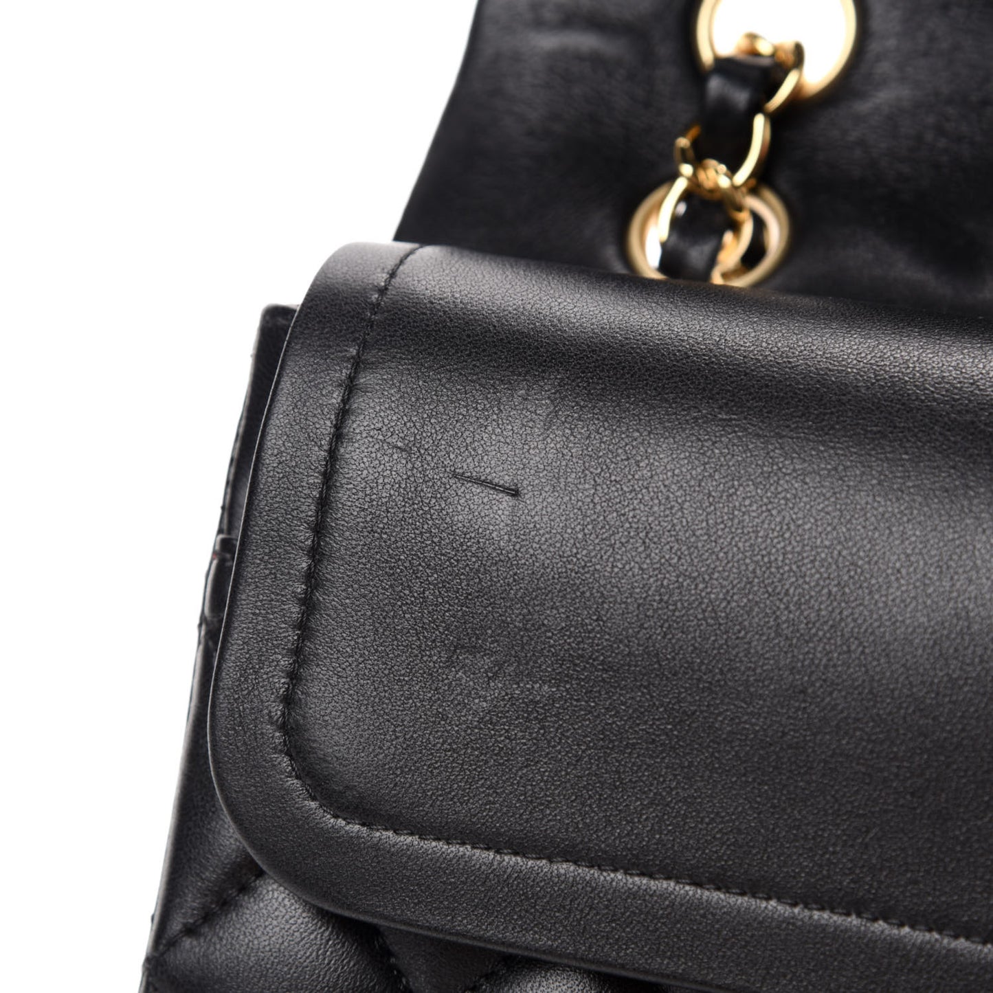 Lambskin Quilted Medium Double Flap Black