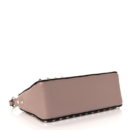 Valentino Garavani Pebbled Calfskin Small Rockstud Flip Lock Shoulder Bag Poudre 3 of 8