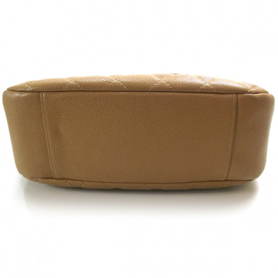 Caviar Quilted Hobo Beige