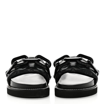 Louis Vuitton Calfskin Embossed Monogram Sunset Flat Comfort Mule 36 Black 2 of 10
