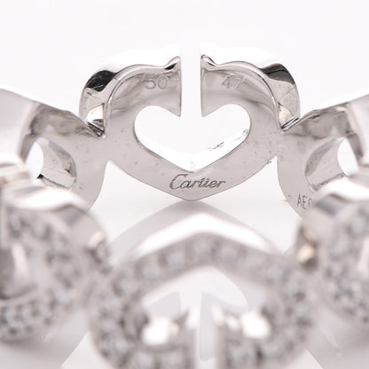Cartier 18K White Gold Diamond Hearts and Symbols Paved Ring 47 4 4 of 6