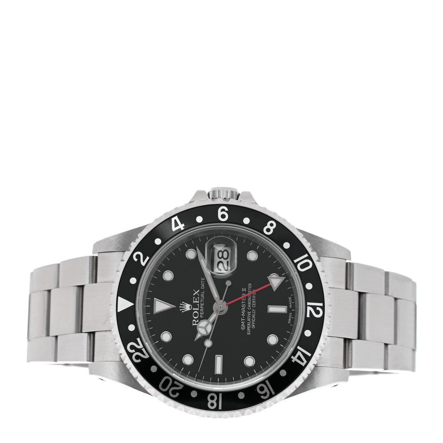Rolex Stainless Steel 40mm Oyster Perpetual Date GMT Master II Watch Black 16710 2 of 5