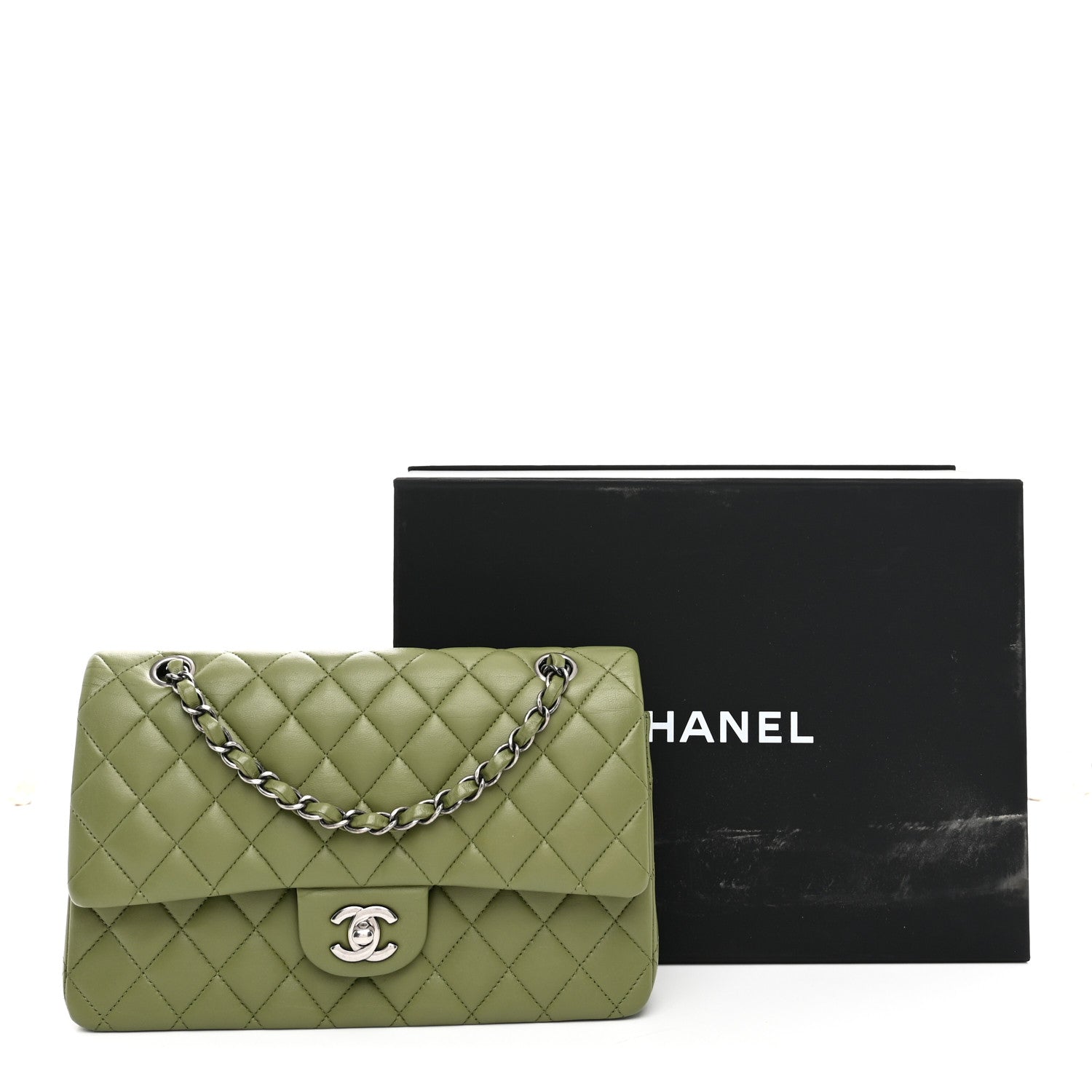 Chanel Lambskin Quilted Medium Double Flap Green 11 of 11