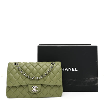 Chanel Lambskin Quilted Medium Double Flap Green 11 of 11