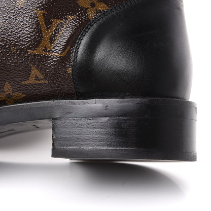 Louis Vuitton Calfskin Monogram Wonderland Flat Ranger Boots 39 Black 8 of 10