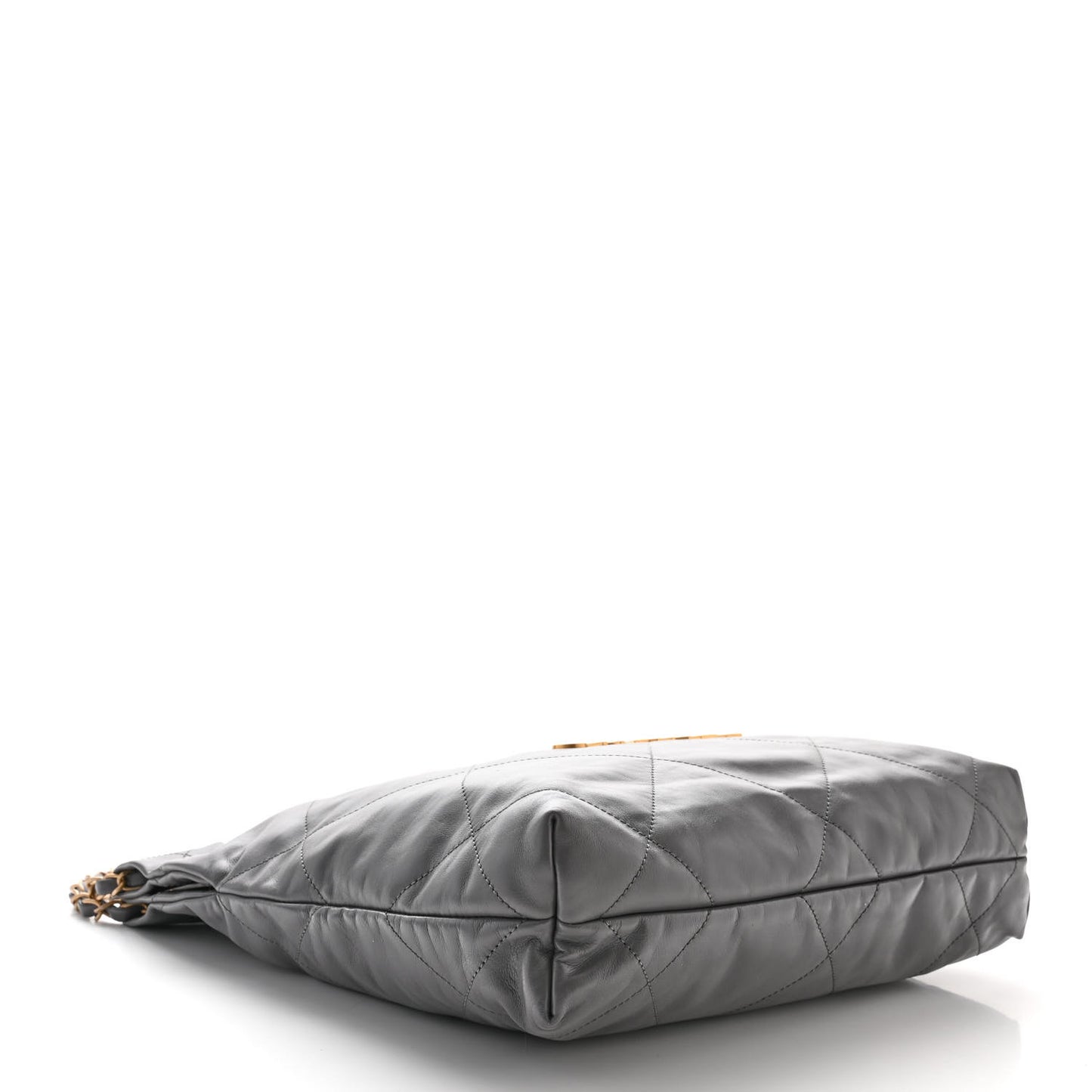 Shiny Calfskin Quilted Small Chanel 22 Grey