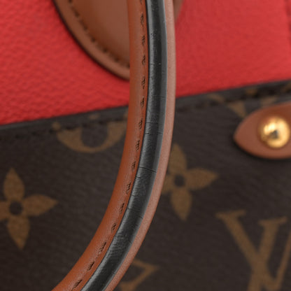 Louis Vuitton Calfskin Monogram Fold Tote PM Cerise Cream Black 10 of 10