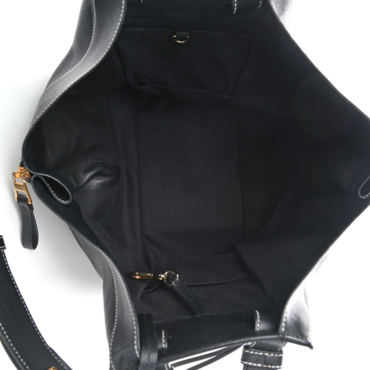 Loewe Calfskin Medium See U Later Hammock Shoulder Bag Black White 5 of 11