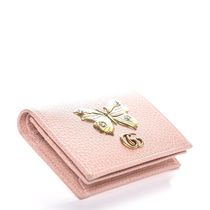 Gucci Pebbled Calfskin Butterfly Card Case Perfect Pink 4 of 6