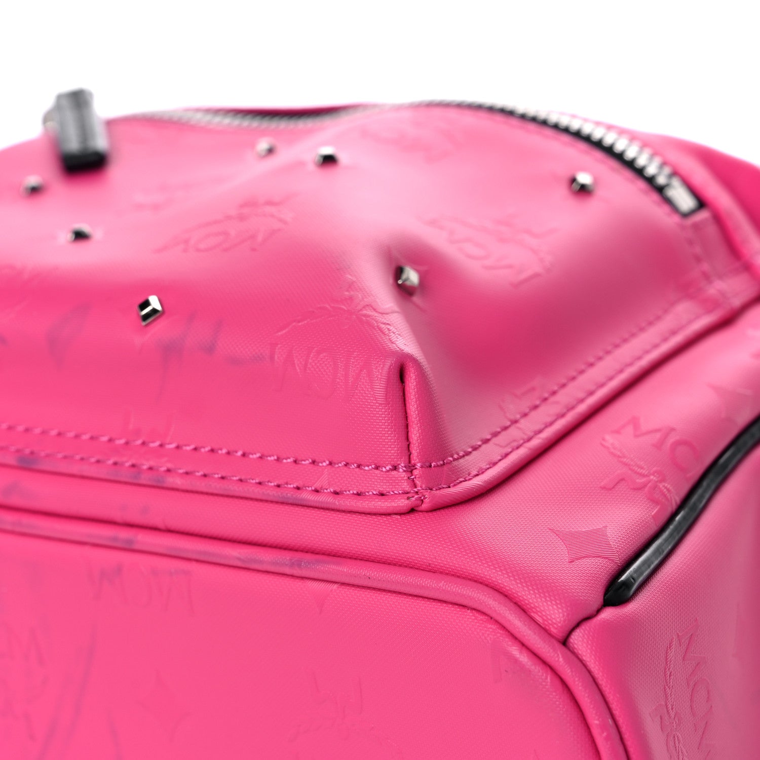MCM Odeon Studded Small Backpack Beetroot Pink 12 of 20