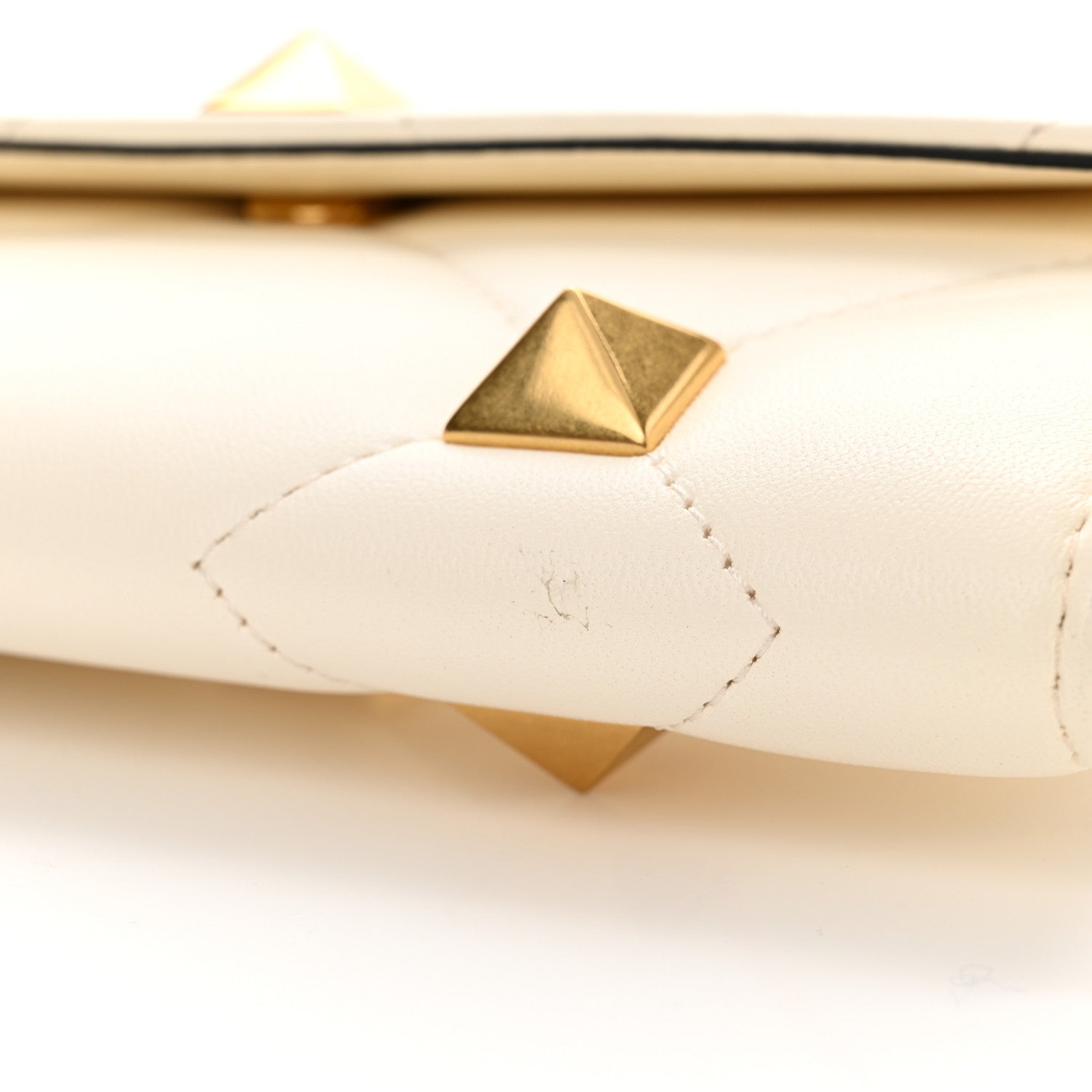 Valentino Garavani Nappa Roman Stud Wallet on Chain Ivory 13 of 14