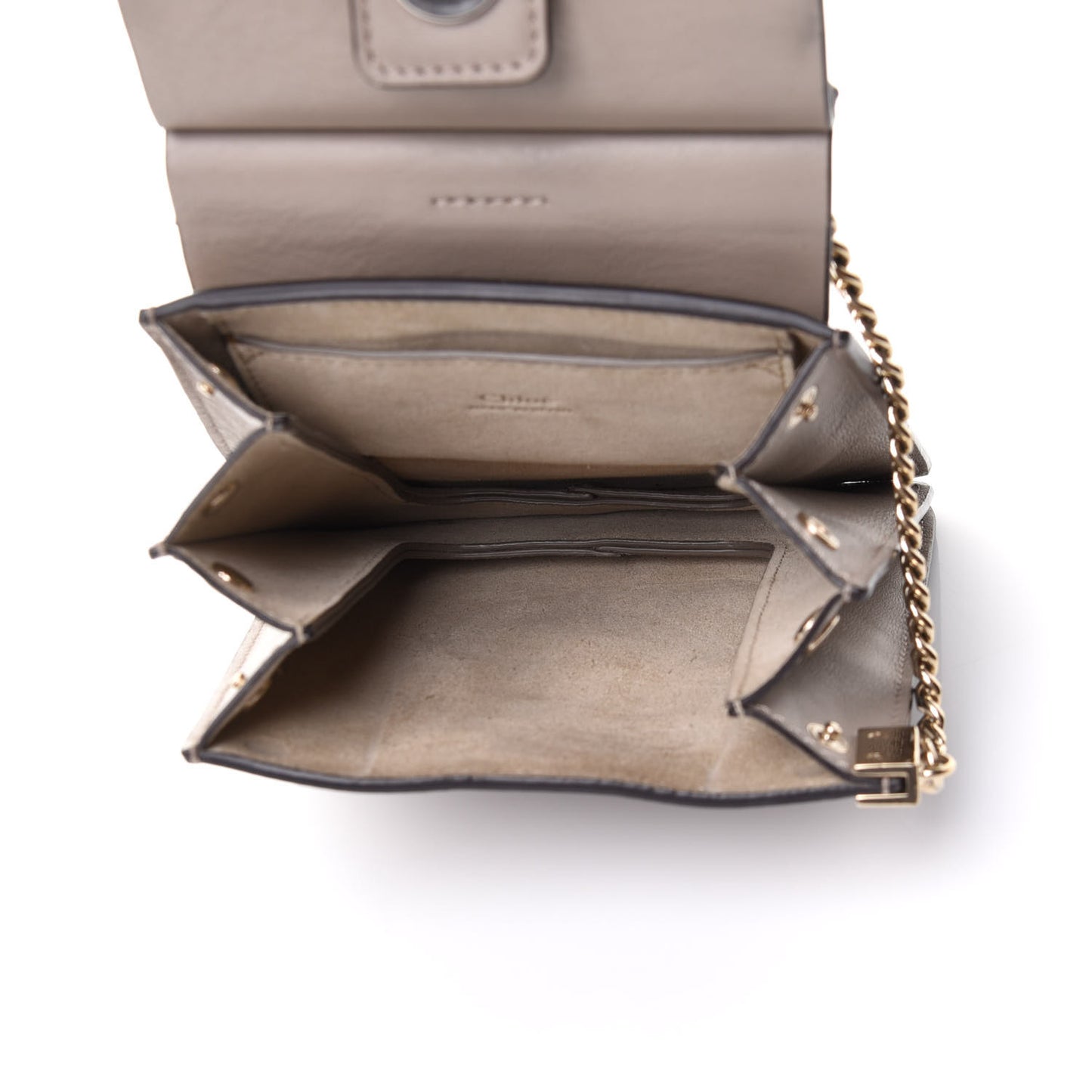 Suede Calfskin Mini Faye Bracelet Bag Motty Grey