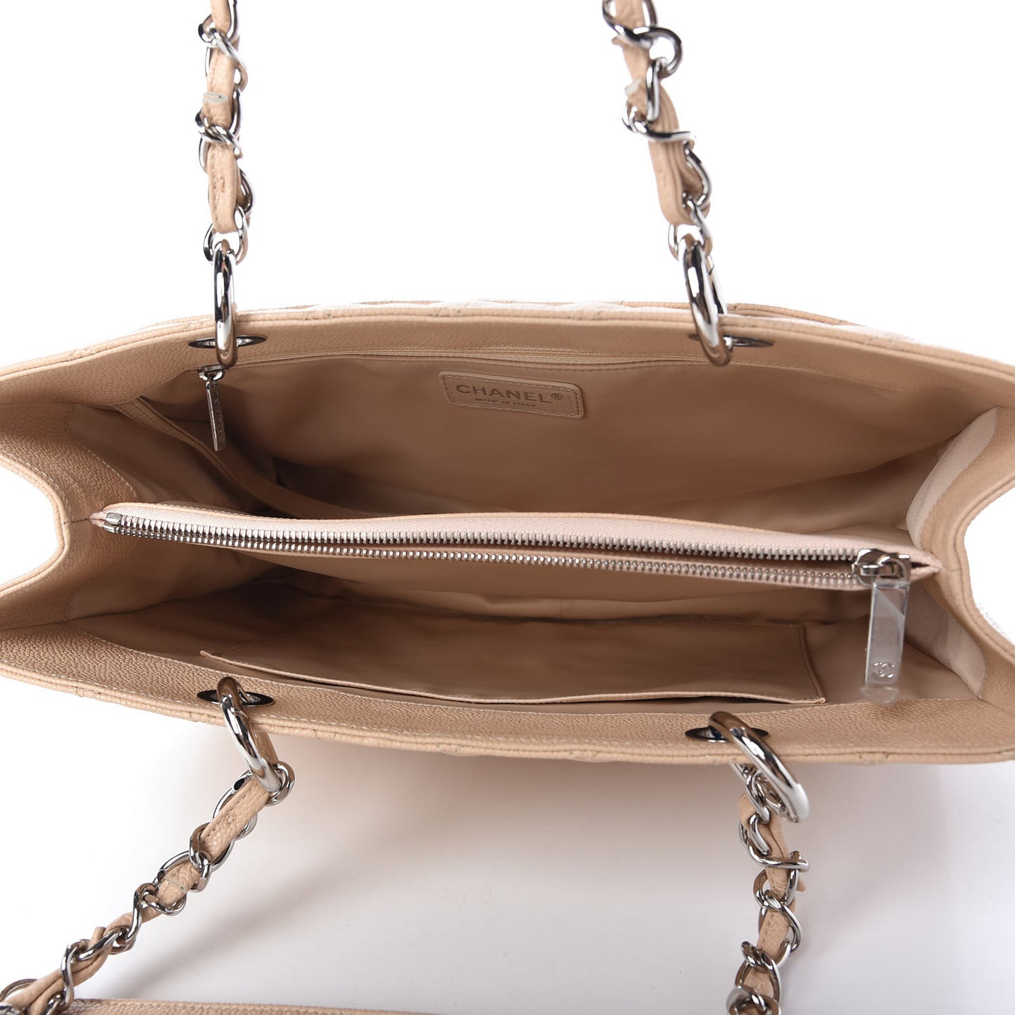 Caviar Quilted Grand Shopping Tote GST Beige Clair