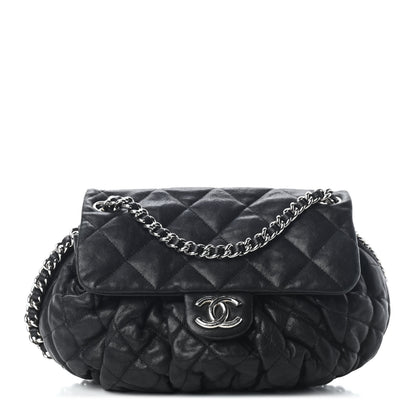 Chanel Washed Lambskin Quilted Medium Chain Around Messenger Black 1 of 10