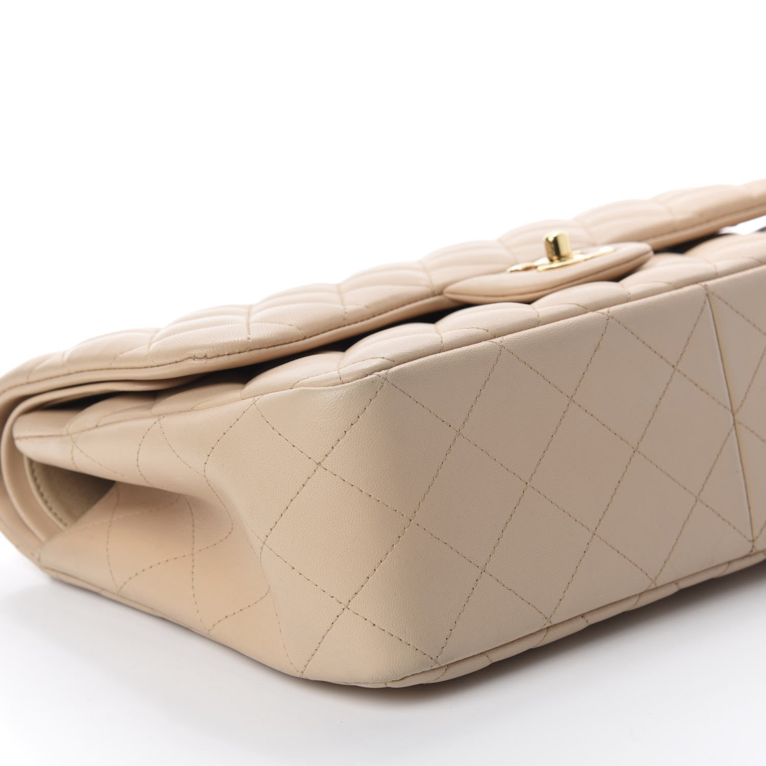 Chanel Lambskin Quilted Jumbo Double Flap Beige 6 of 12