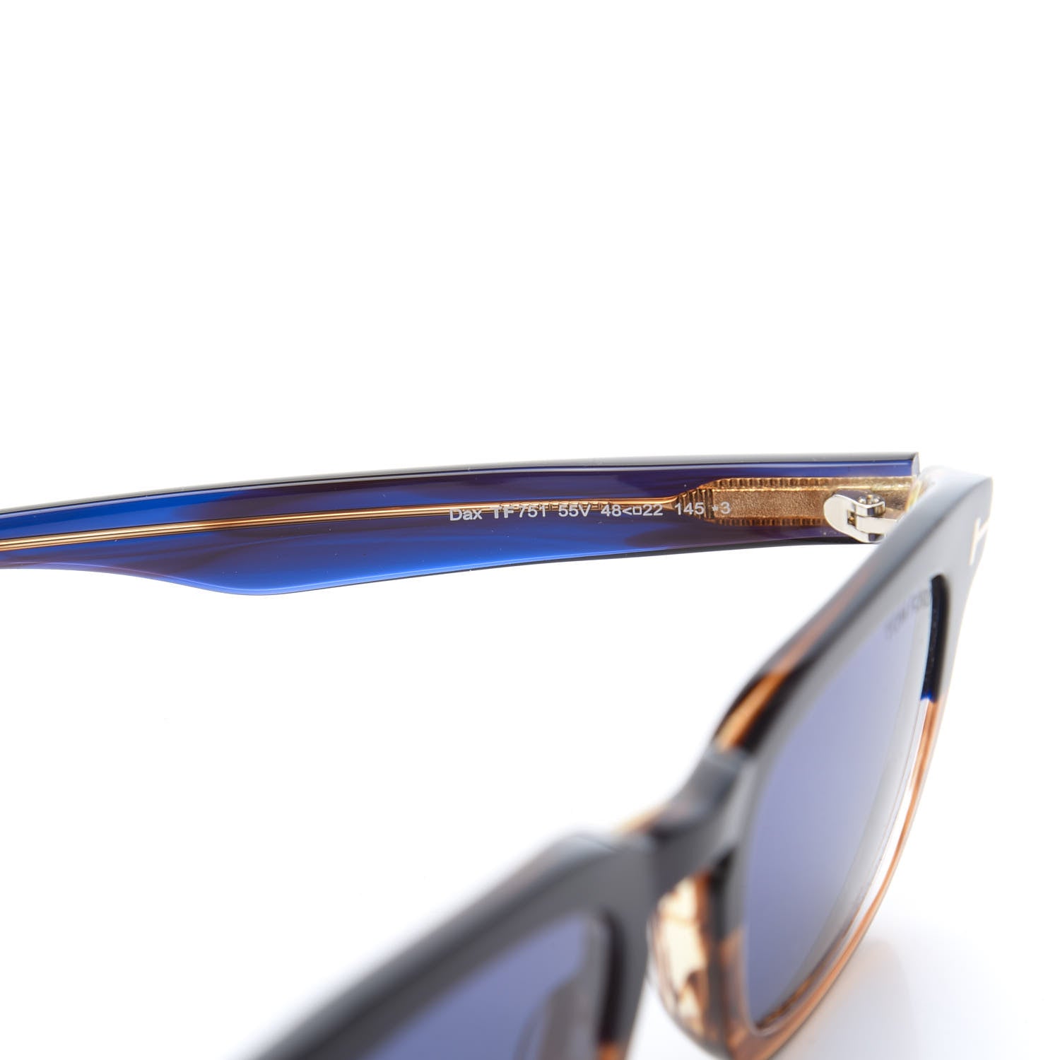 Tom Ford Acetate Dax Sunglasses TF751 Blue 6 of 8