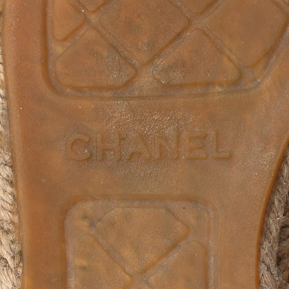 Chanel Tweed CC Espadrilles 37 Beige Pink Peach 8 of 19