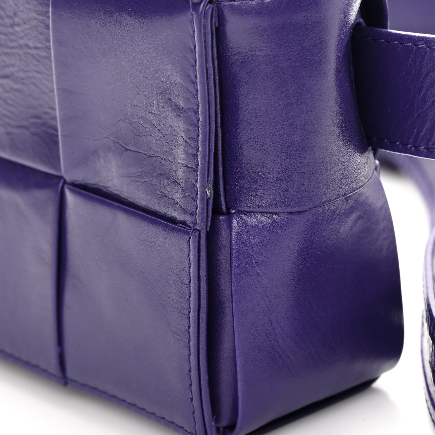 Bottega Veneta Paper Calfskin Intrecciato Cassette Belt Bag Purple 10 of 13