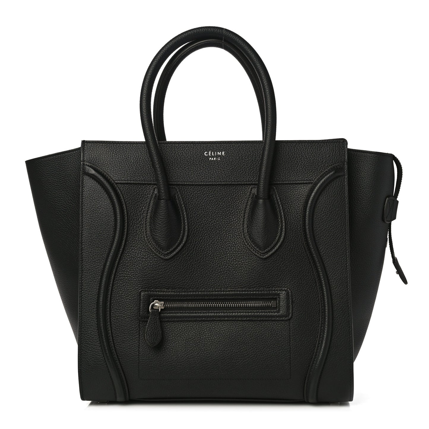 Drummed Calfskin Mini Luggage Black